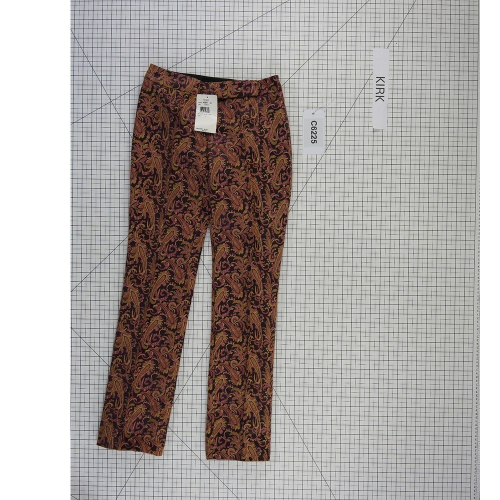 Nicole Miller Paisley Pants Trousers Women's Size 4 Multicolor Cotton Silk Blend - Picture 5 of 5
